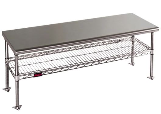 stainless steel gowning bench for cleanrooms